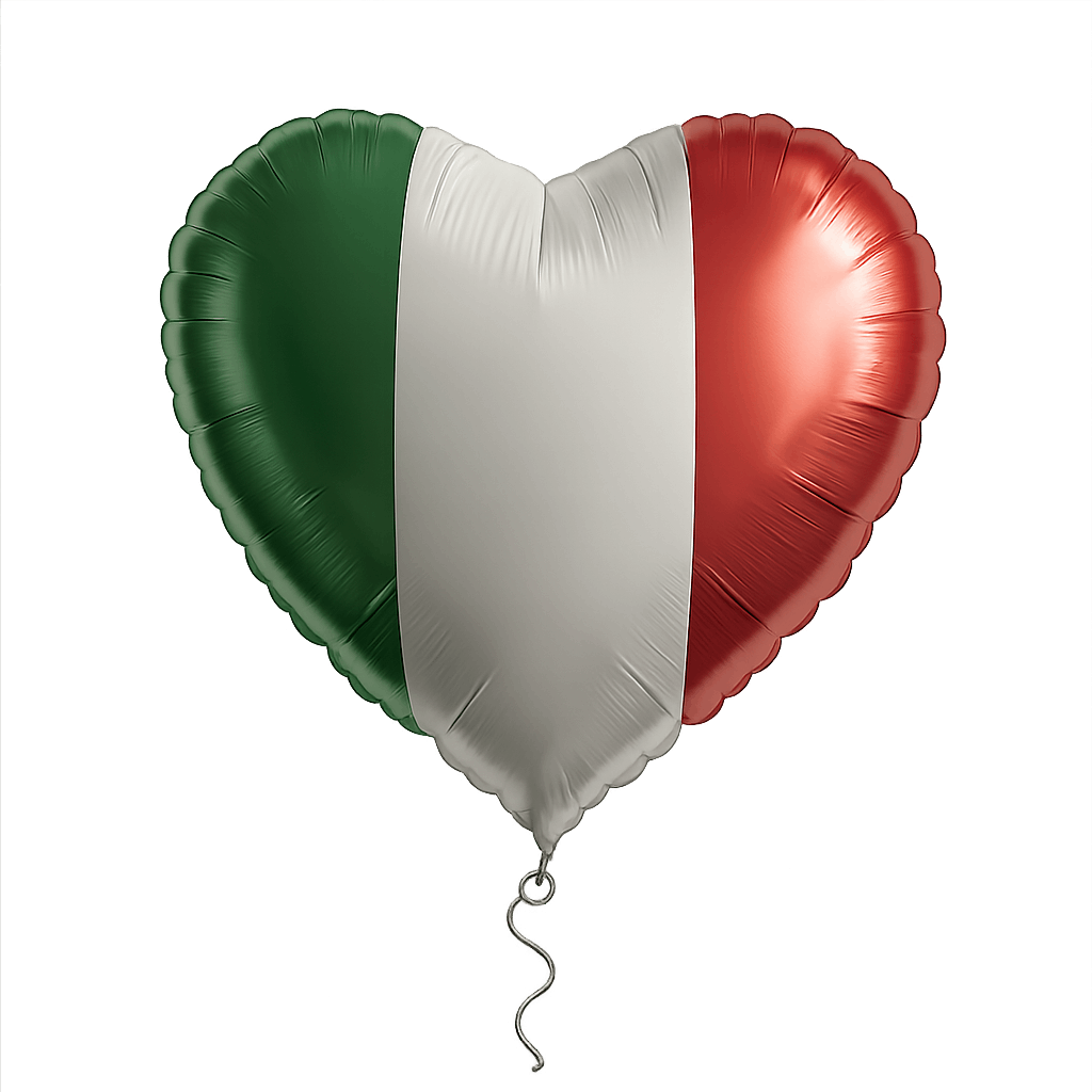 Italy Heart Flag Balloon Transparent Background Love