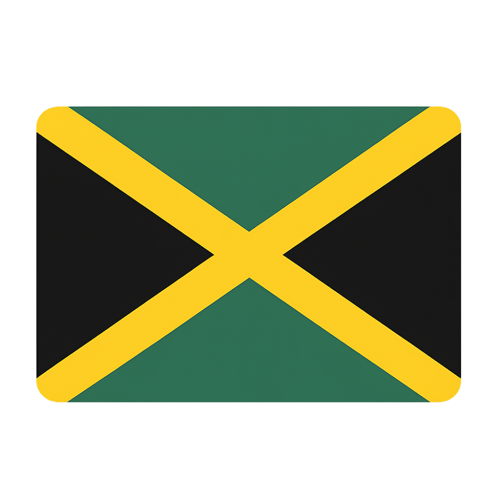 Jamaica Flag Icon Transparent Background Vector Graphic