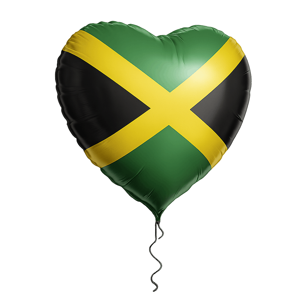 Jamaica Heart Flag Balloon Transparent Background Love