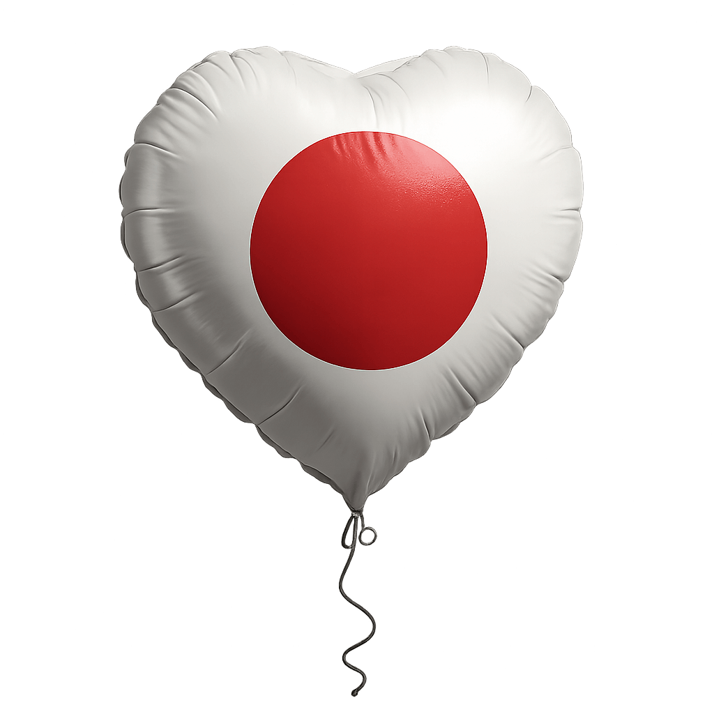 Japan Heart Flag Balloon Transparent Background Love