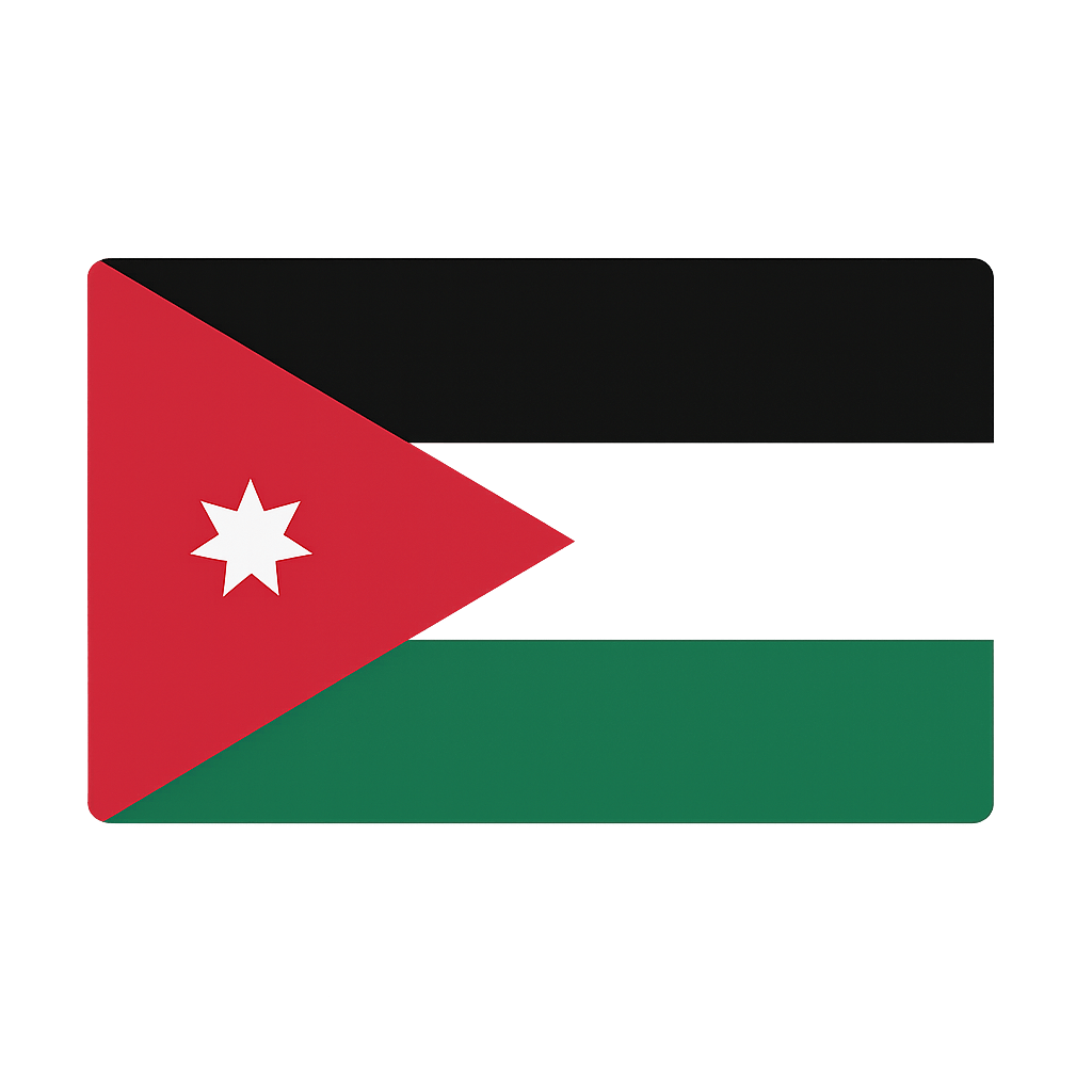 Jordan Flag Star Vector Transparent Background Icon
