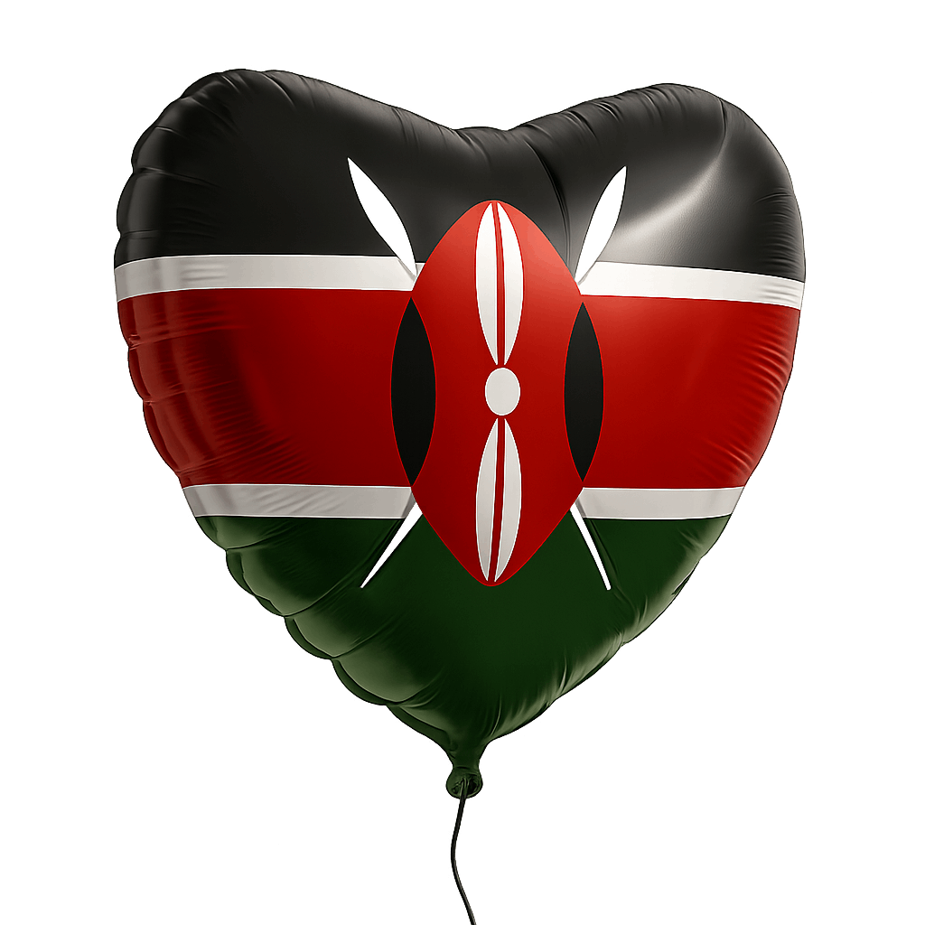 Kenya Flag Heart Balloon Transparent Background Love