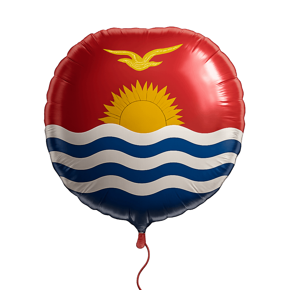 Kiribati Flag Foil Balloon Transparent Background Party
