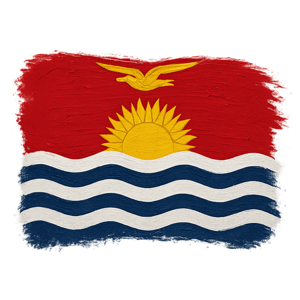 Kiribati Flag Painted Texture Transparent Background Art