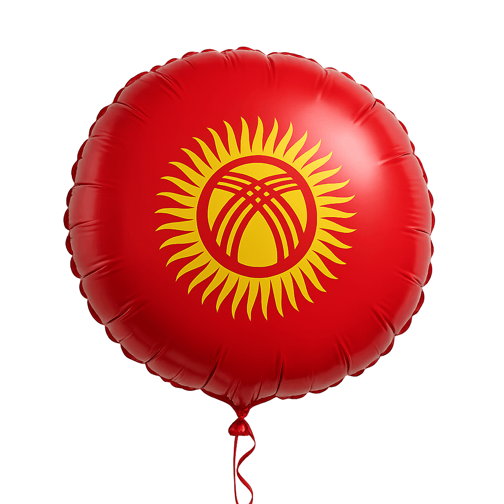 Kyrgyzstan Flag Foil Balloon Transparent Background Party