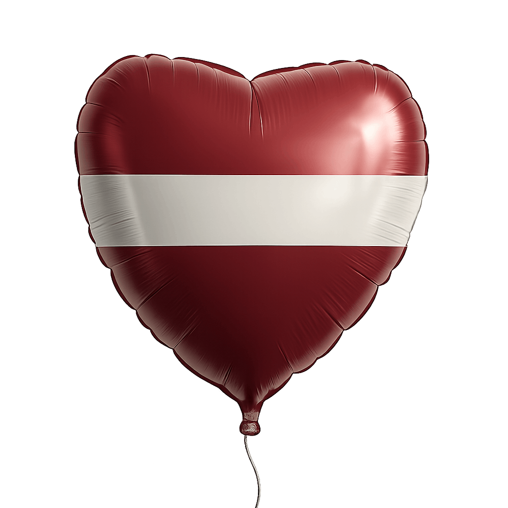 Latvia Flag Heart Balloon Transparent Background