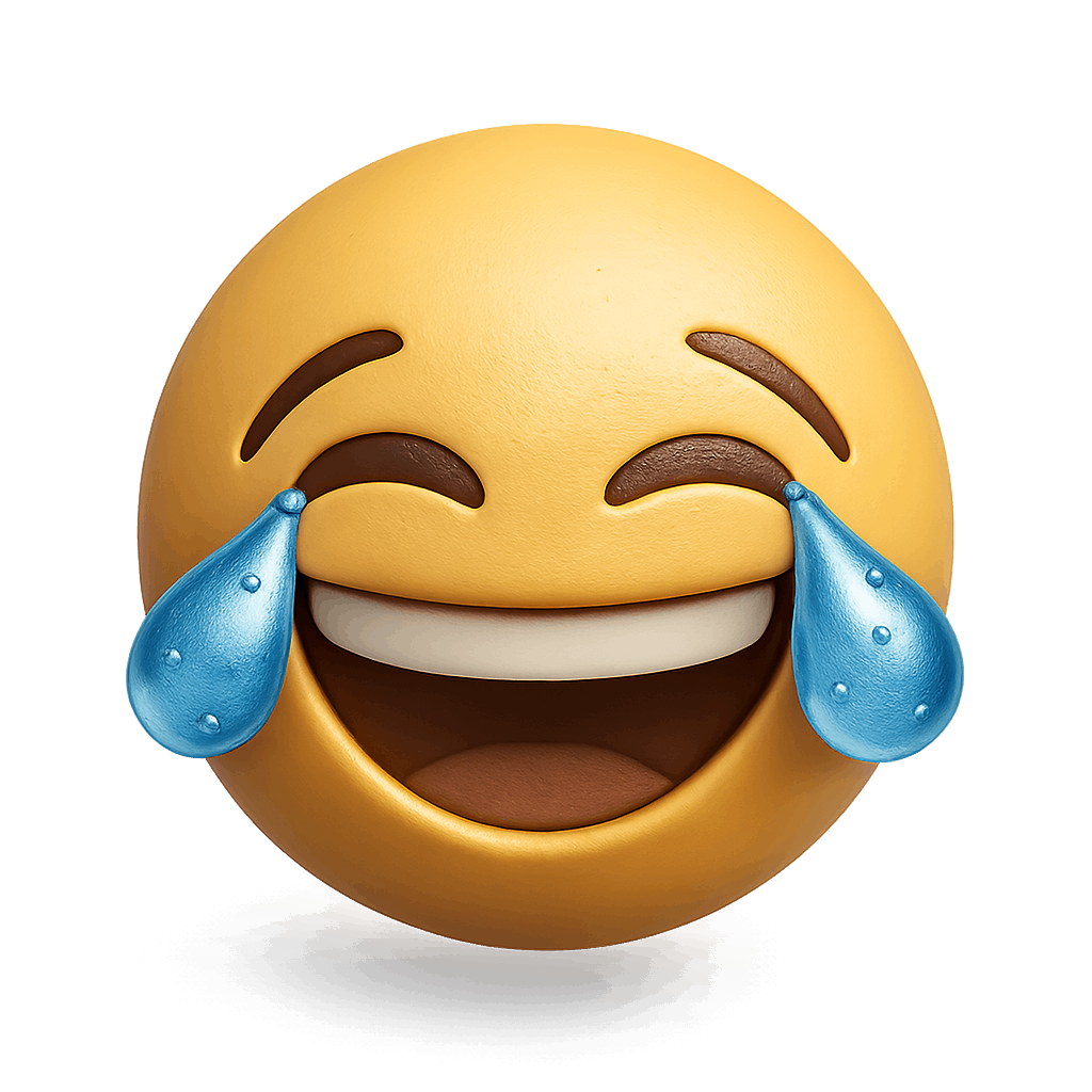 Laughing Emoji With Tears of Joy on a Transparent Background
