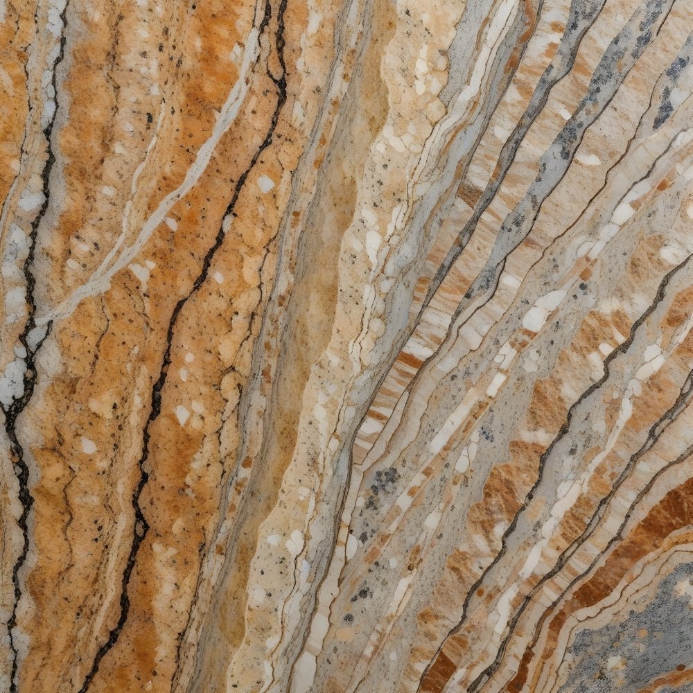 Layered Orange Beige Natural Stone Slab Texture