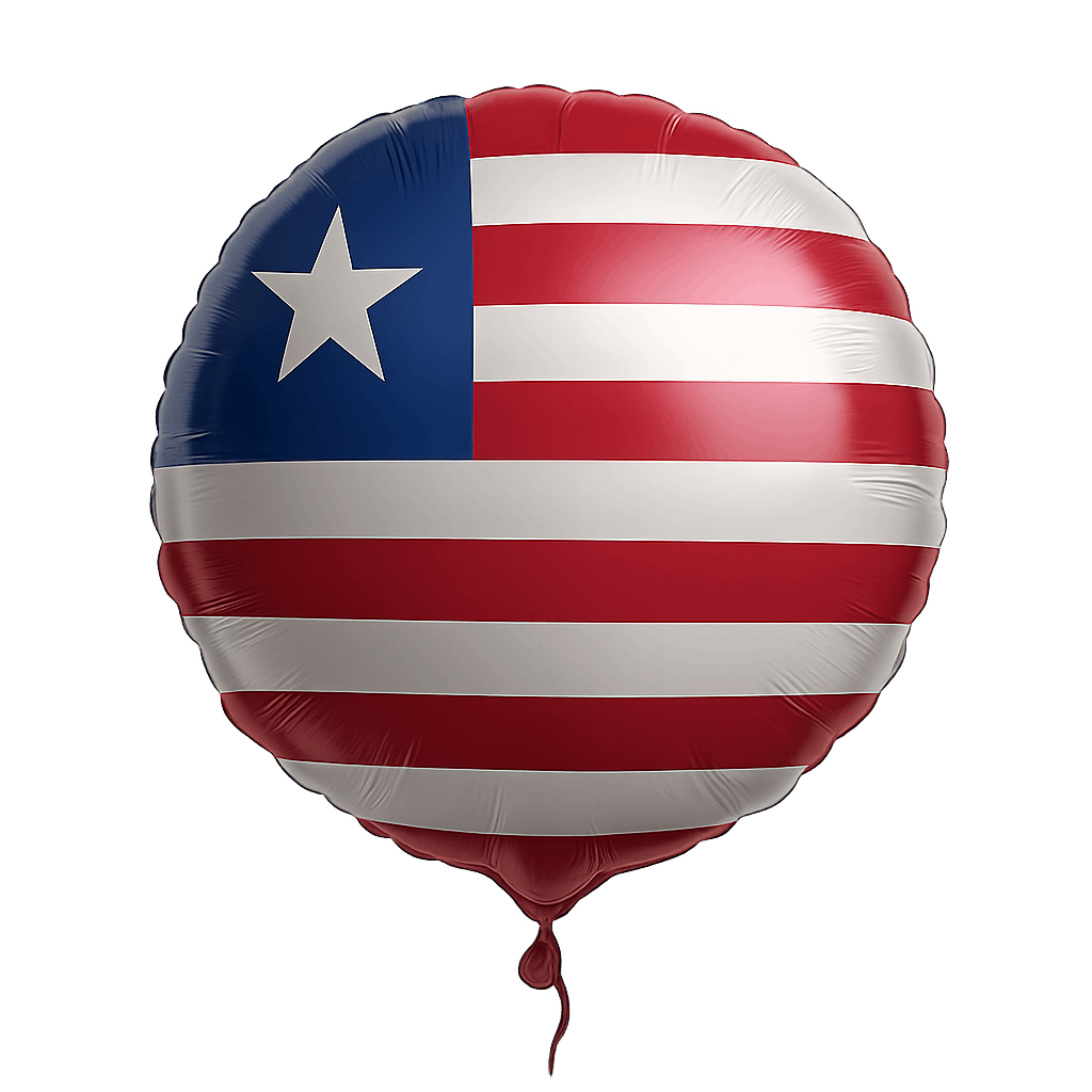 Liberia Flag Round Balloon Transparent Background