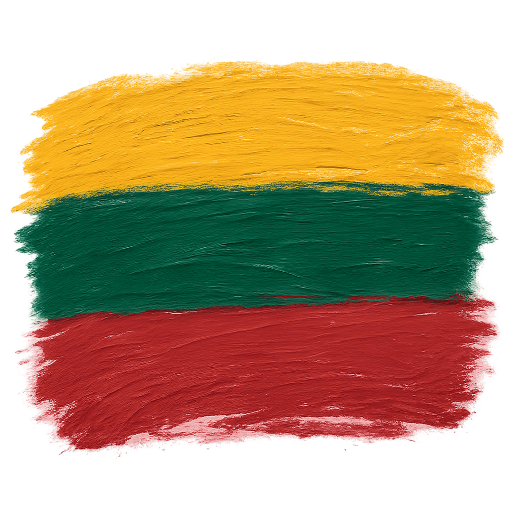 Lithuania Flag Paint Brush Stroke Transparent Background