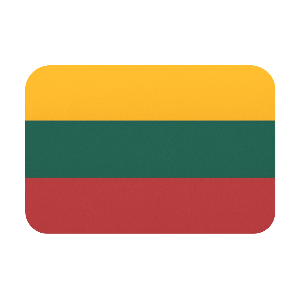 Lithuania Flag Rounded Icon Transparent Background