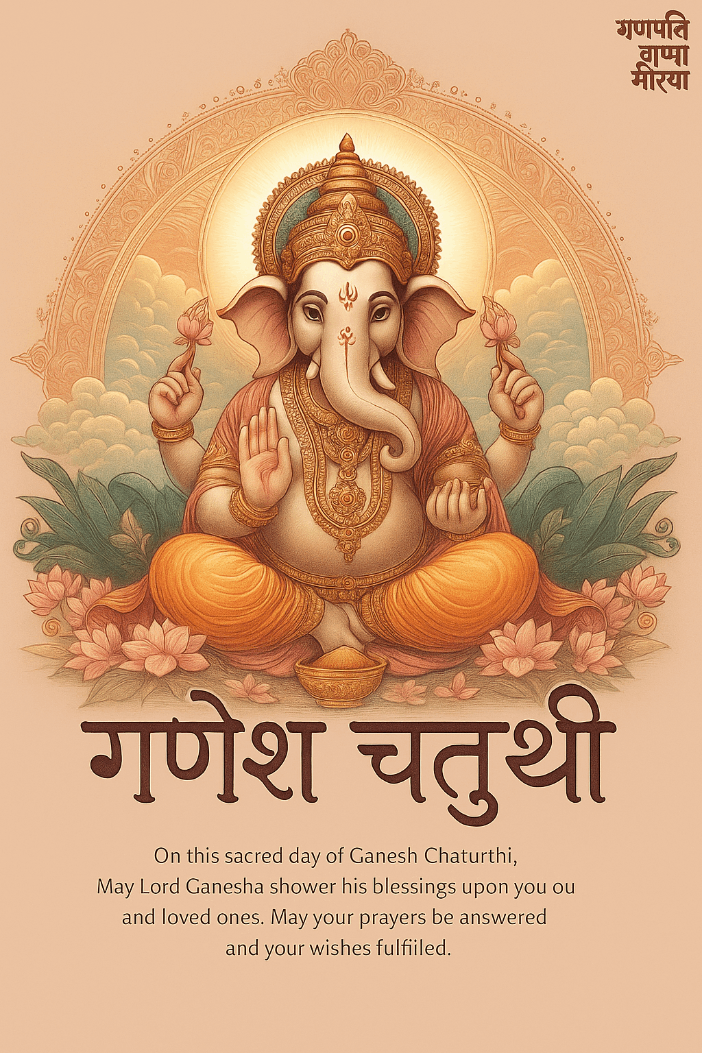 Lord Ganesha Illustration Celebrating Ganesh Chaturthi During a Sacred Festival