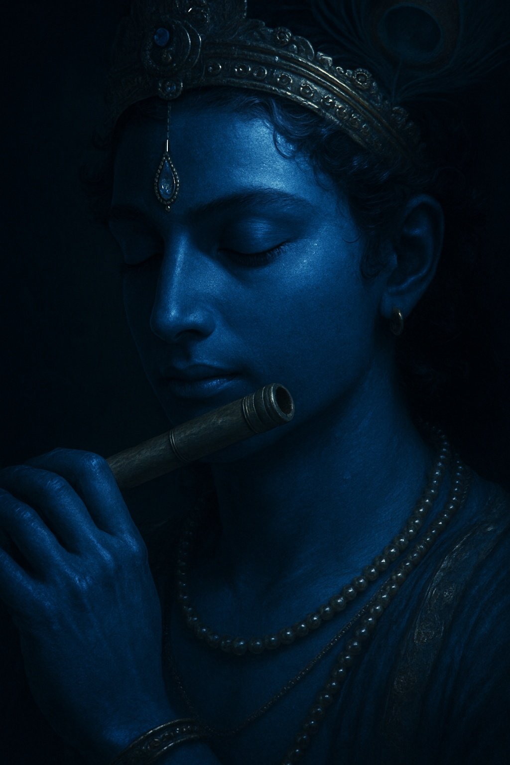 Lord Krishna Blue Flute Divine Mobile Wallpaper