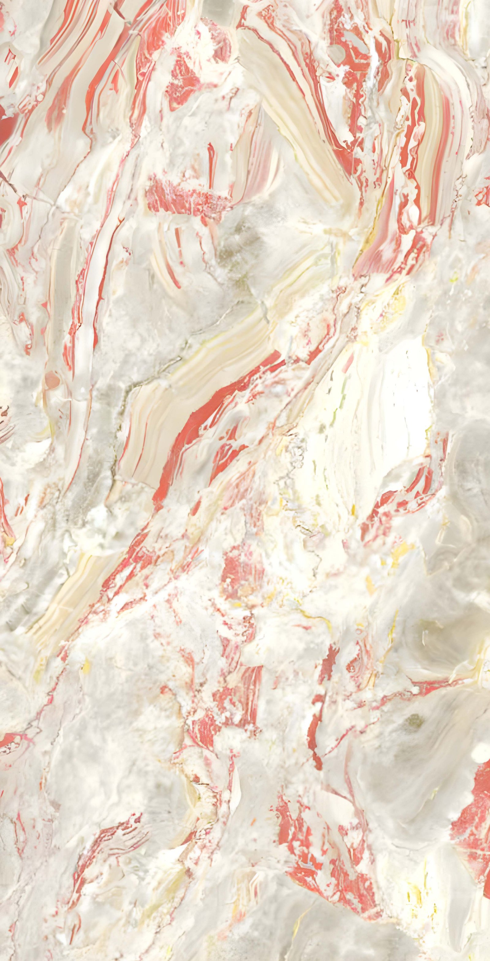 Lustrous White Marble with Coral Veining