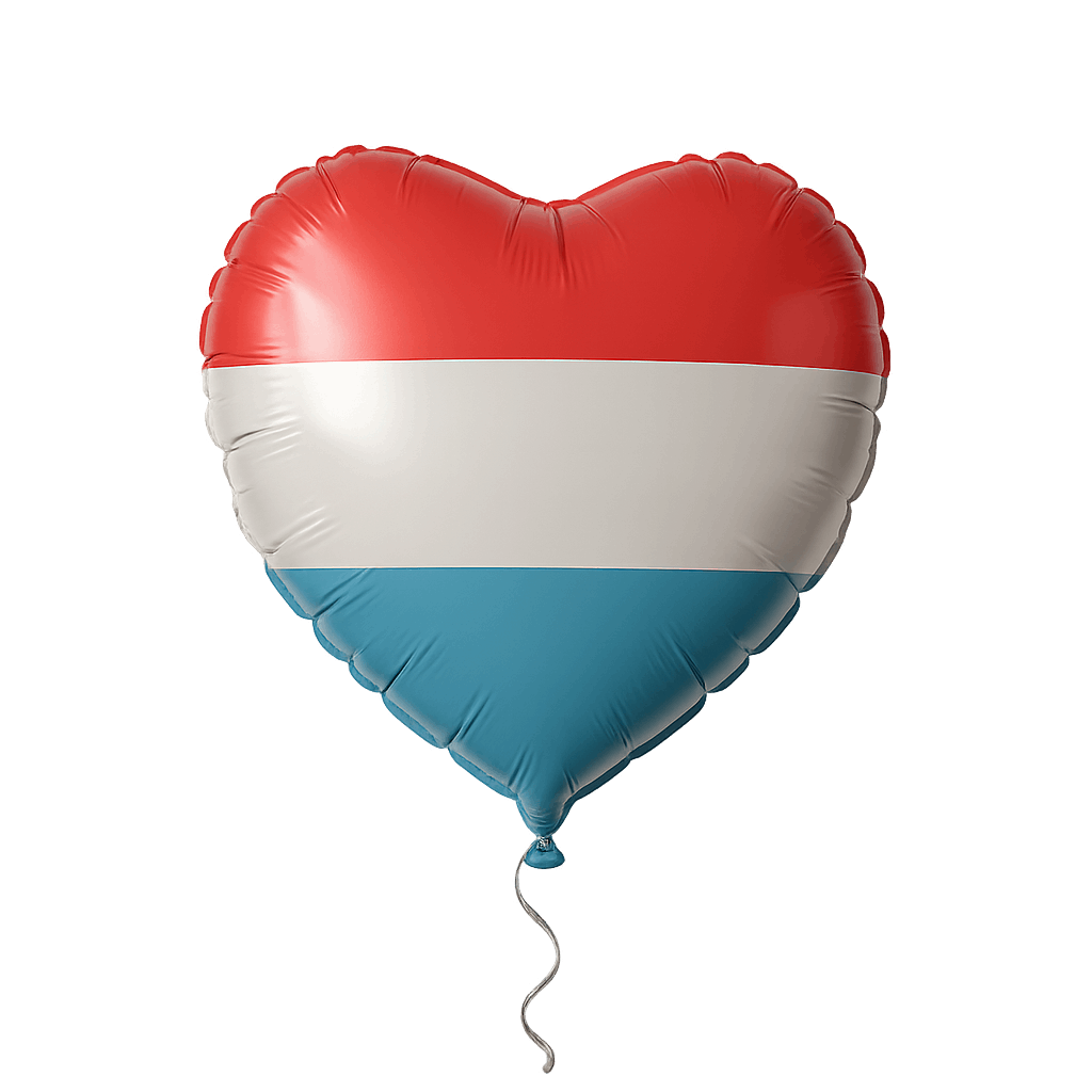 Luxembourg Flag Heart Balloon Transparent Background