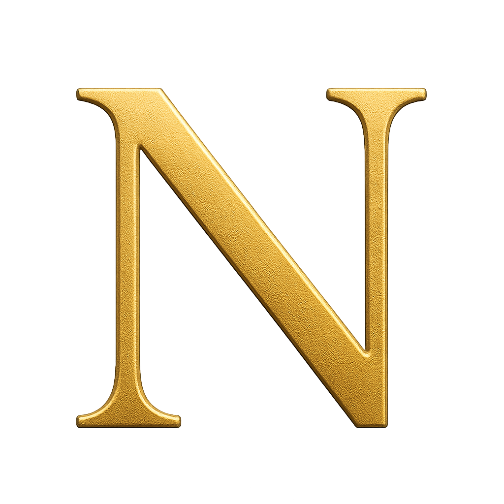 Luxurious Textured Gold 3D Letter N