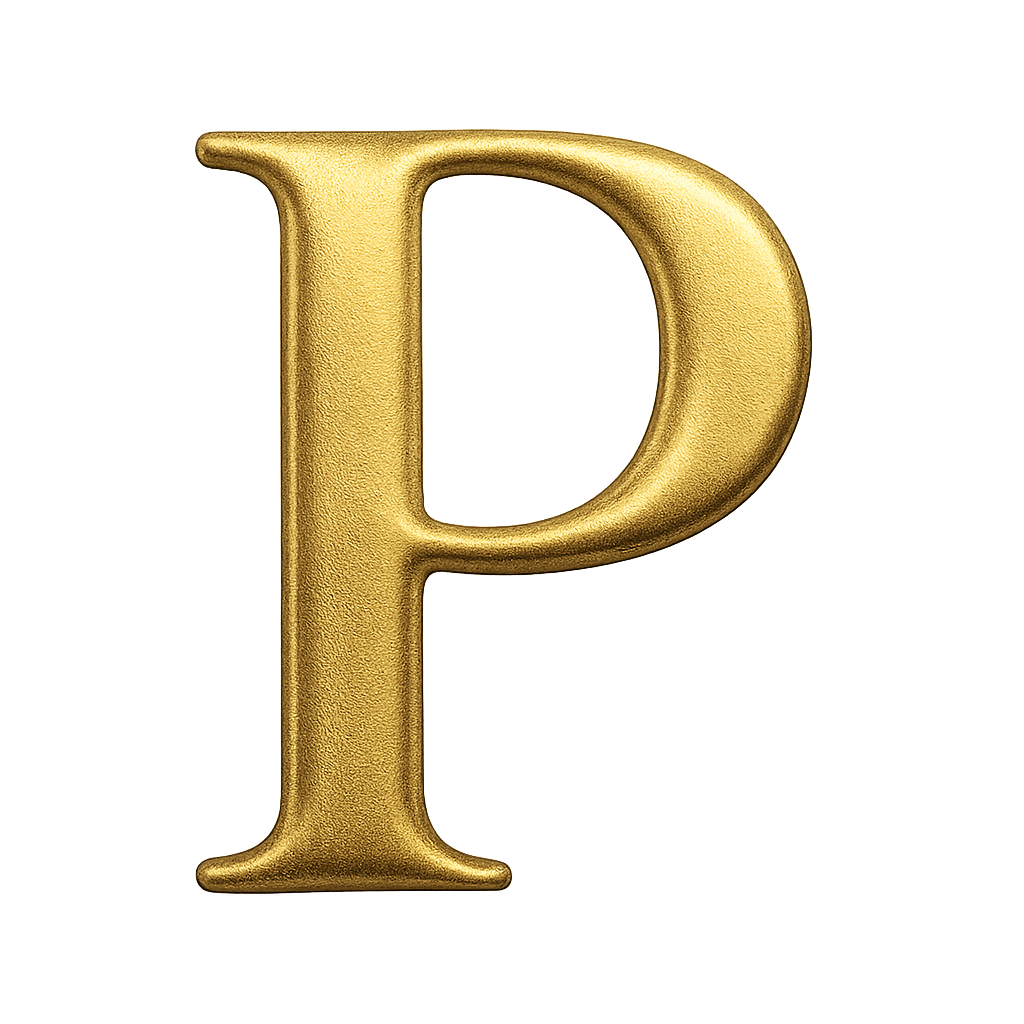 Luxurious Textured Gold 3D Letter P