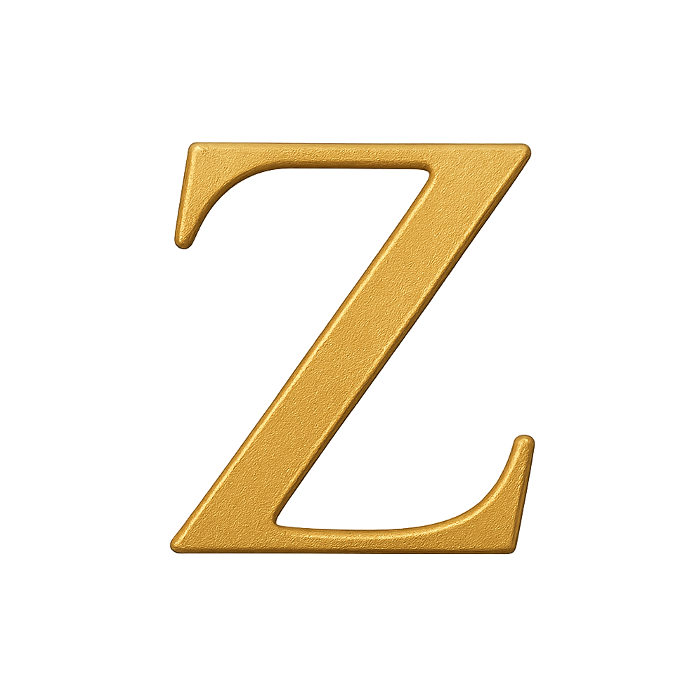 Luxurious Textured Gold 3D Letter Z