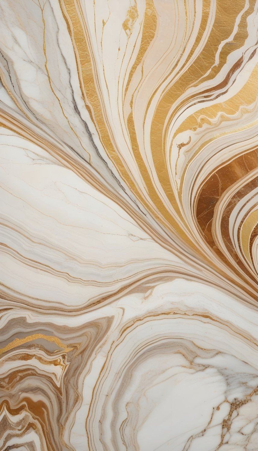 Luxurious White Marble Gold Swirl Texture