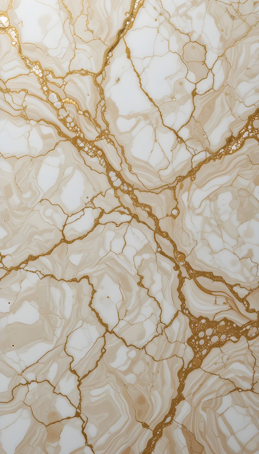 Luxurious White Marble with Gold Crackle Veins