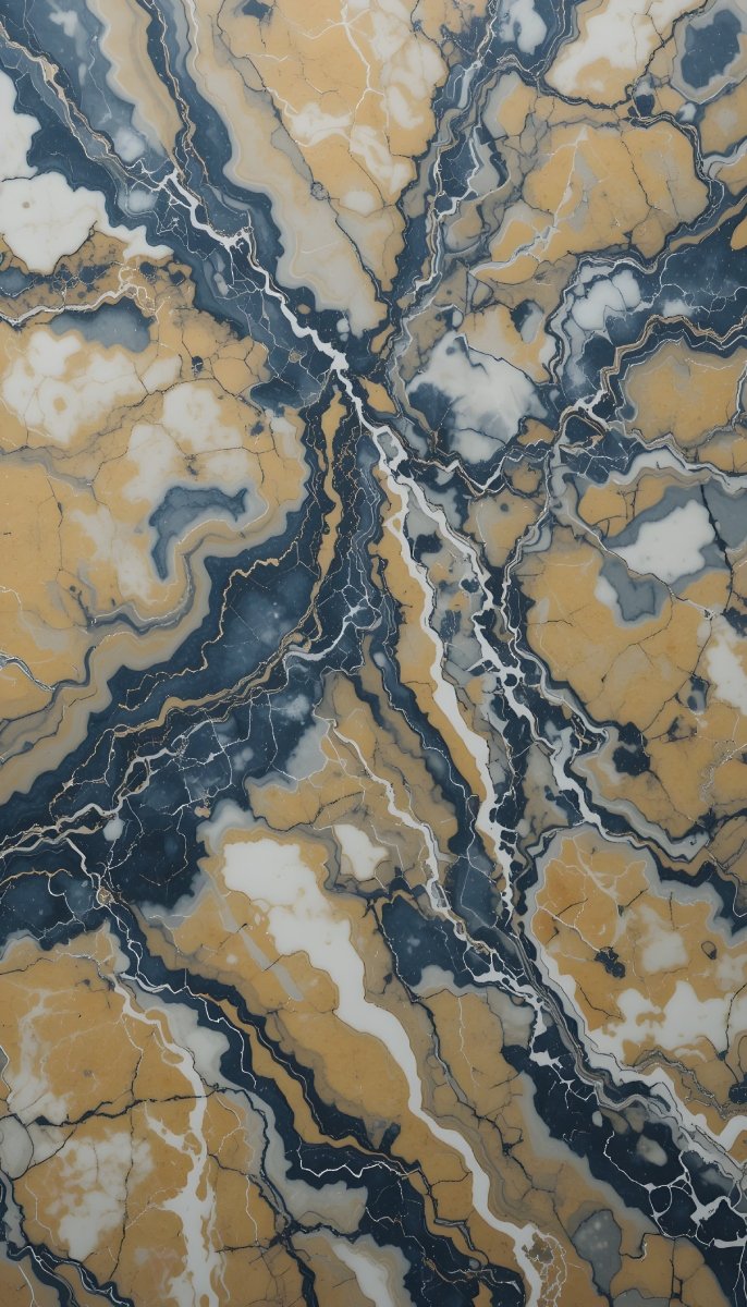 Luxury Blue Gold Veined Marble Tile Texture