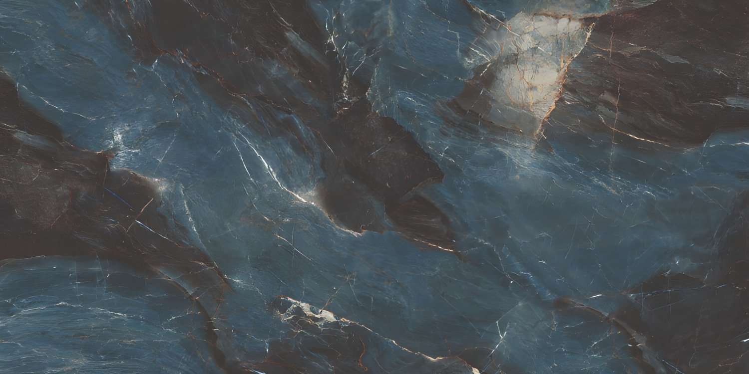 Luxury Deep Teal Marble with Black Swirls