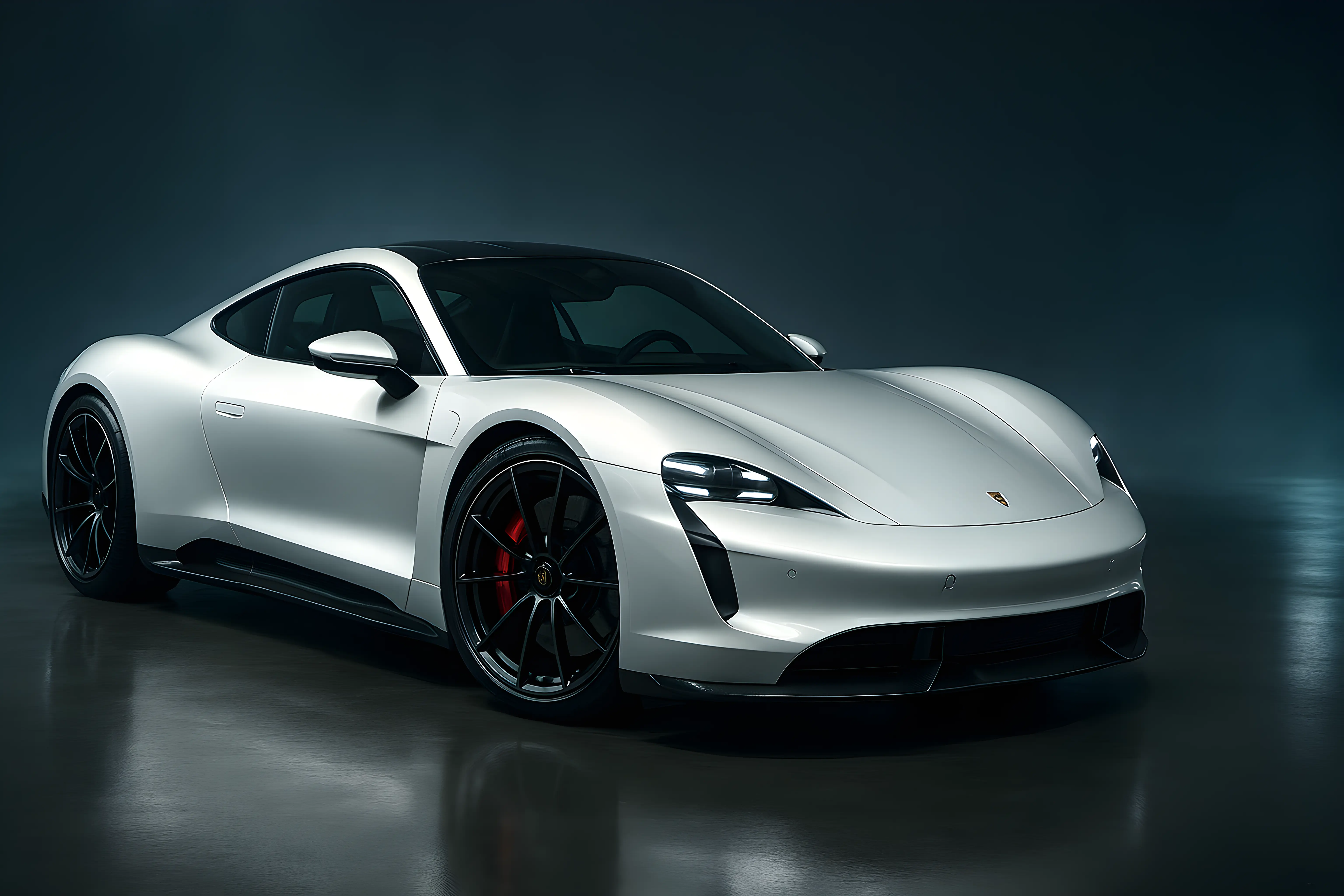 Luxury Electric Sports Car in Modern Studio Environment