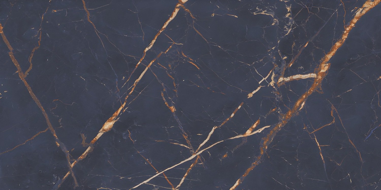 Luxury Navy Blue Marble with Gold Veining