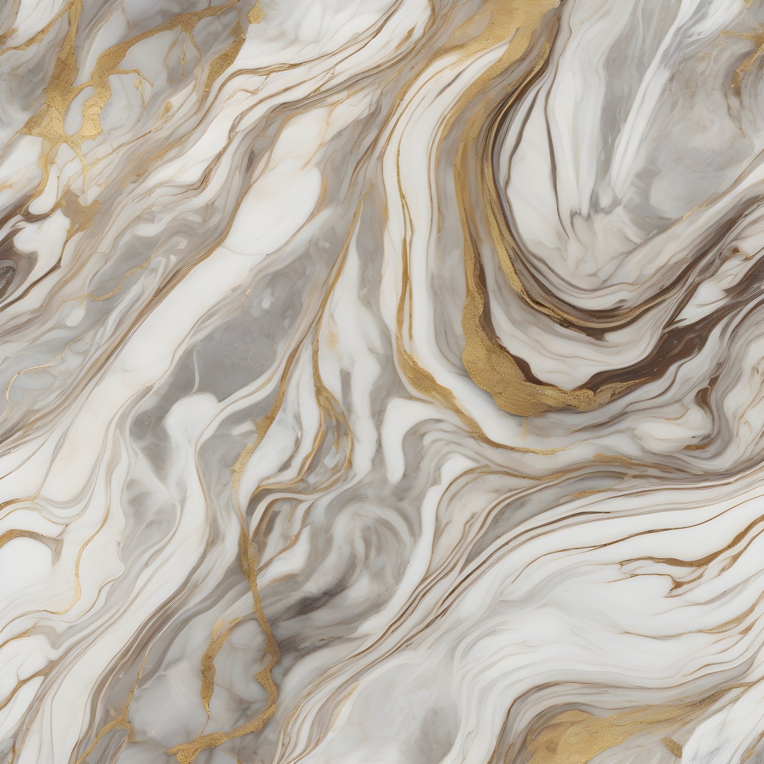 Luxury White Gray Swirl Gold Marble