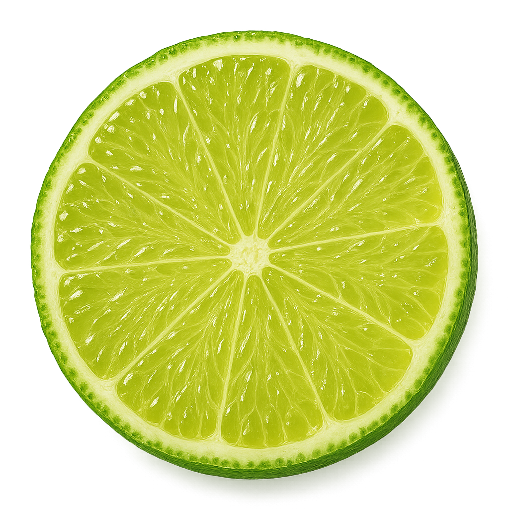 Macro Slice of Bright Green Lime
