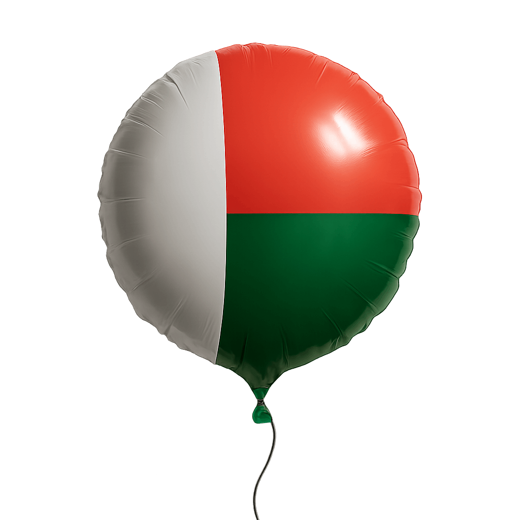 Madagascar Flag Foil Balloon, transparent background