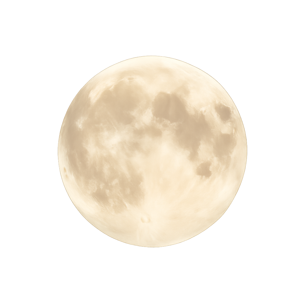 Majestic Full Moon Over Dark Night Sky With Soft Golden Glow And Cratered Surface