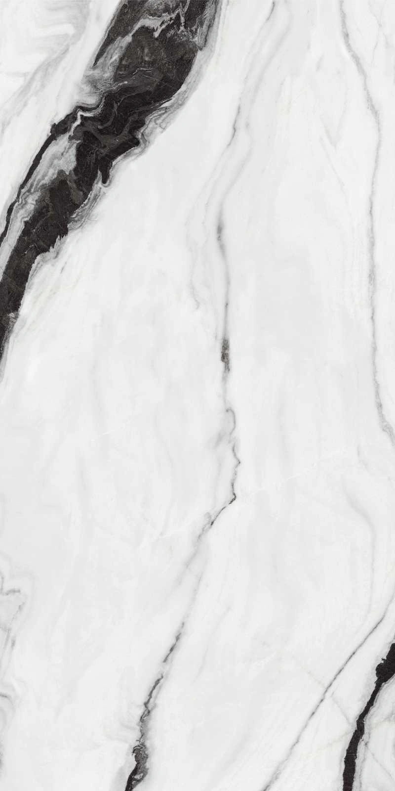 Marble Texture with Elegant Black Streaks on White Background