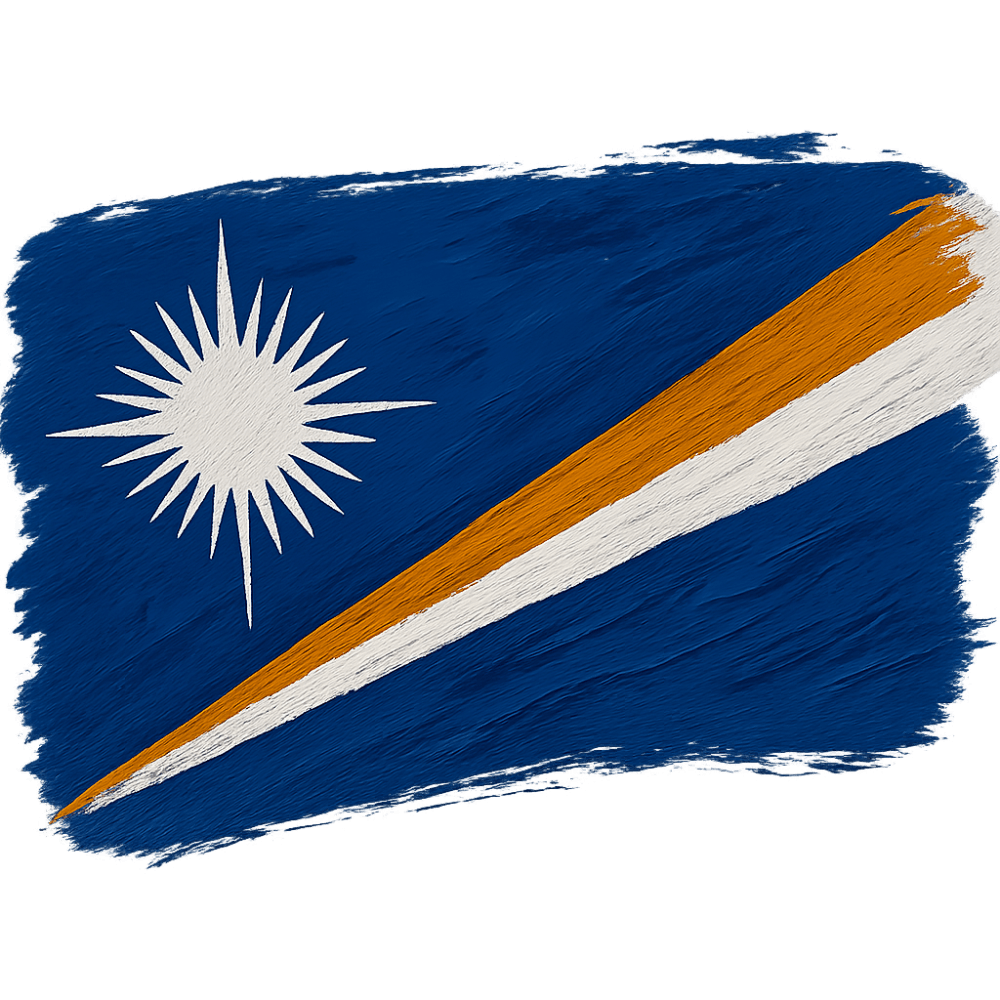 Marshall Islands Flag Brushstroke Paint, Transparent Background