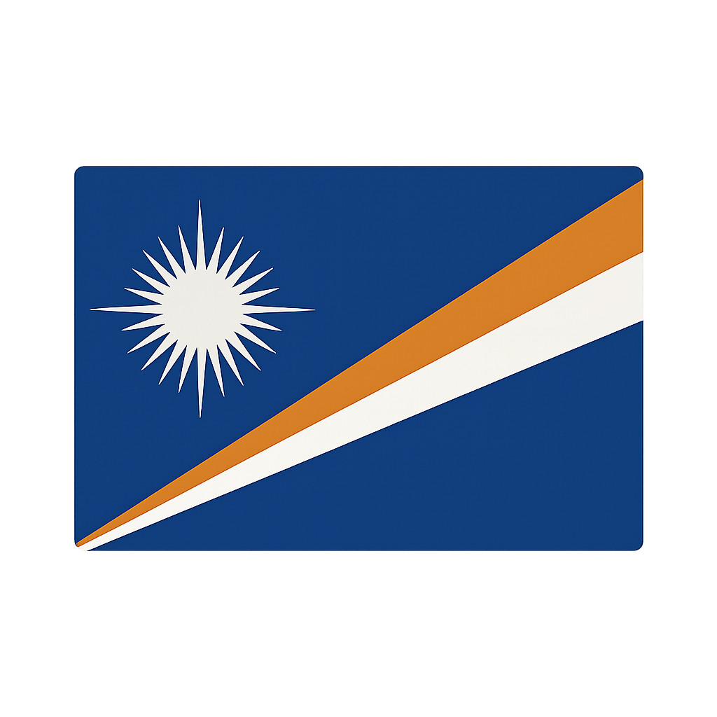 Marshall Islands Flag Vector Icon, Transparent Background