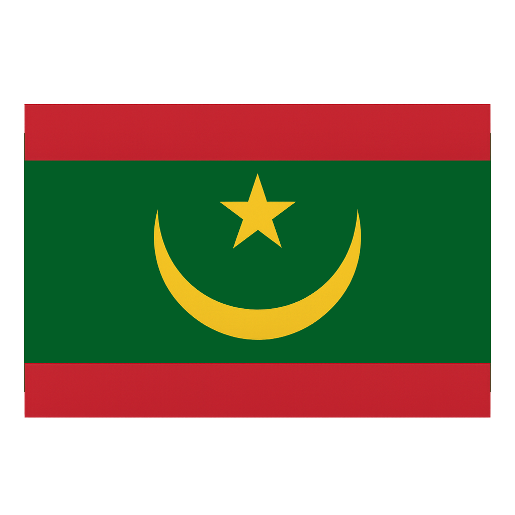 Mauritania Flag Vector Icon Graphic, Transparent Background