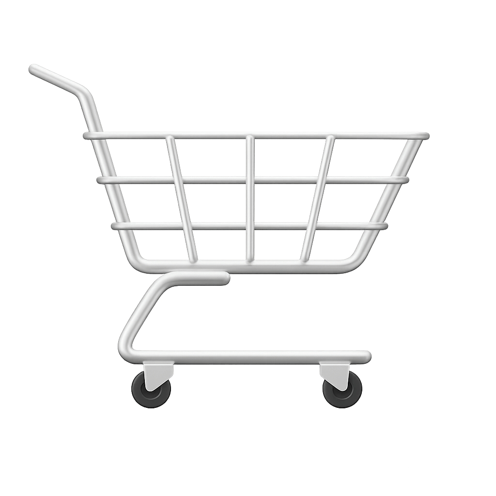 Metallic 3D E-commerce Shopping Cart Icon