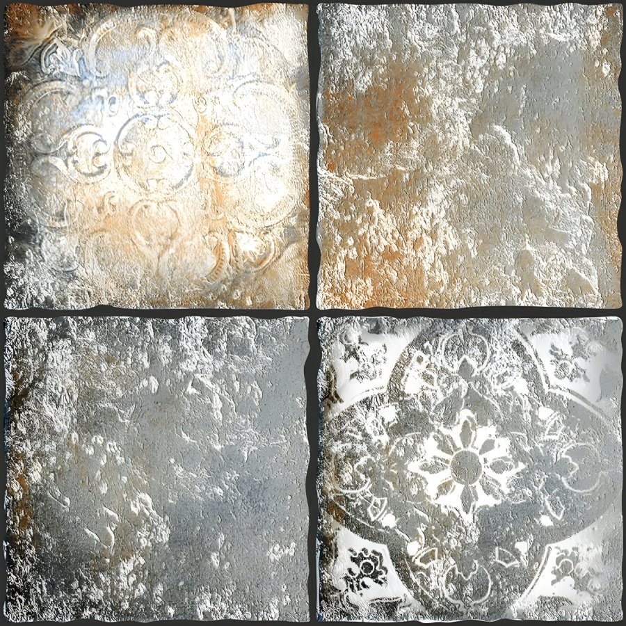 Metallic Rustic Vintage Medallion Tile
