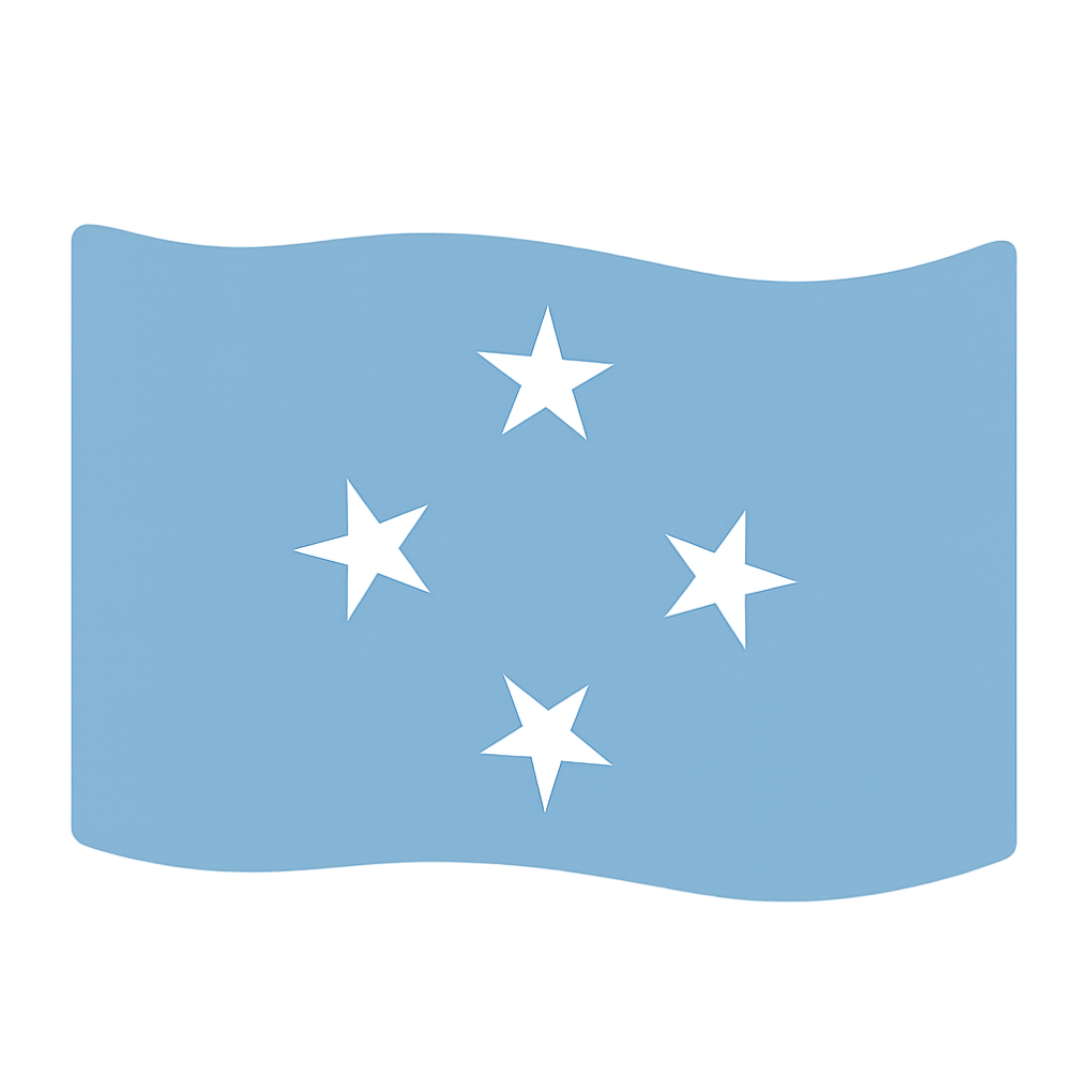 Micronesia Flag Wavy Icon Shape, Transparent Background