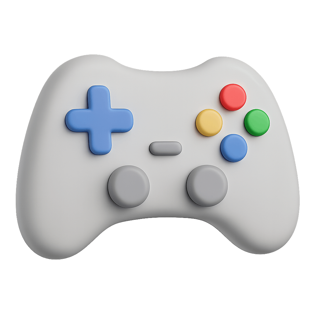 Minimalist 3D Game Controller Icon Design