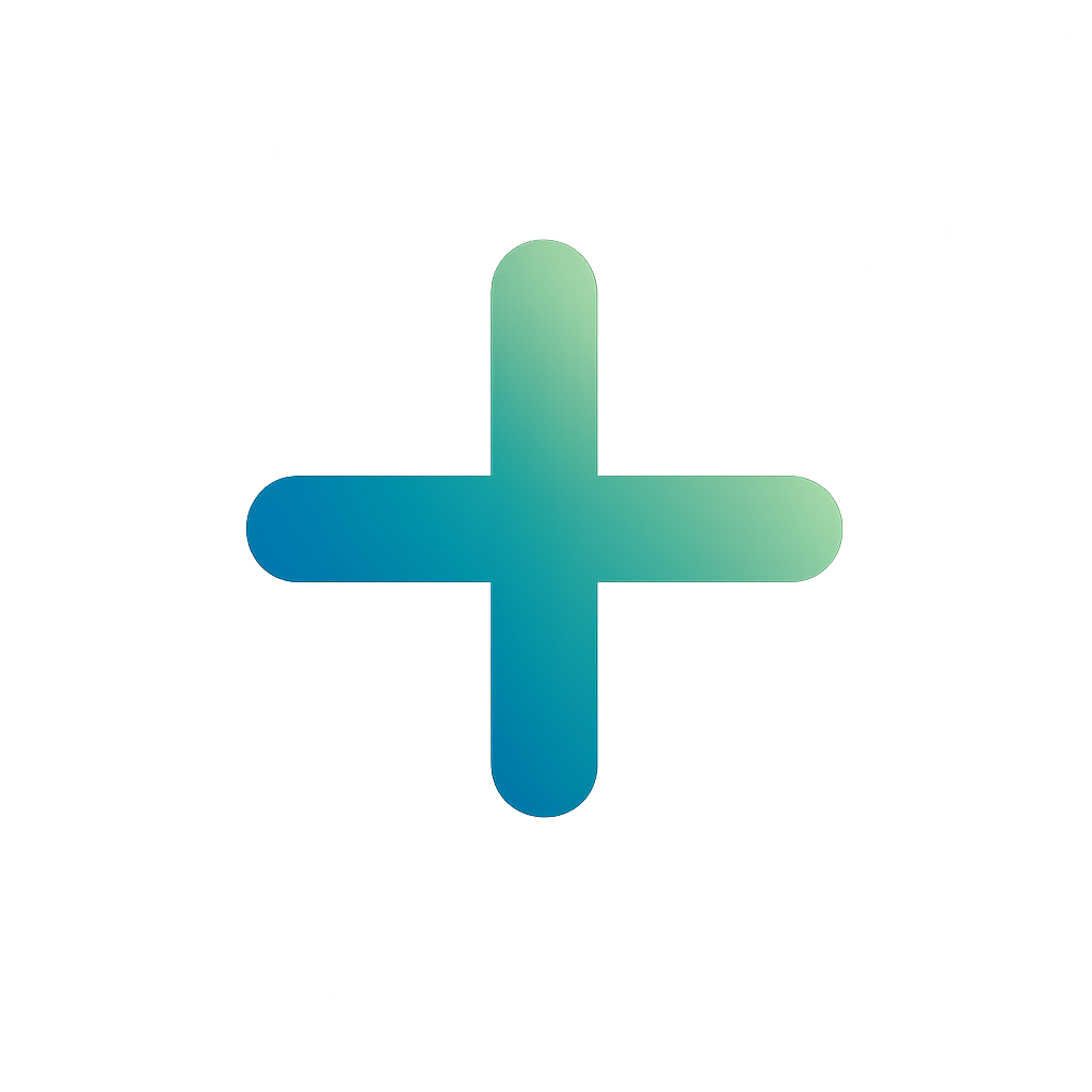 Minimalist Gradient Plus Symbol on a Transparent Background