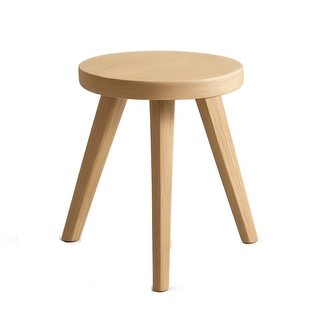 Minimalist Three Legged Light Wood Stool