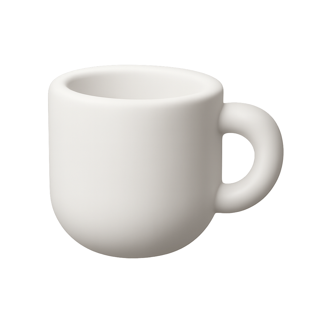 Minimalist White 3D Coffee Mug Cup
