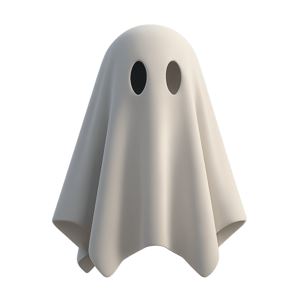 Minimalist White Sheet Ghost Halloween Illustration