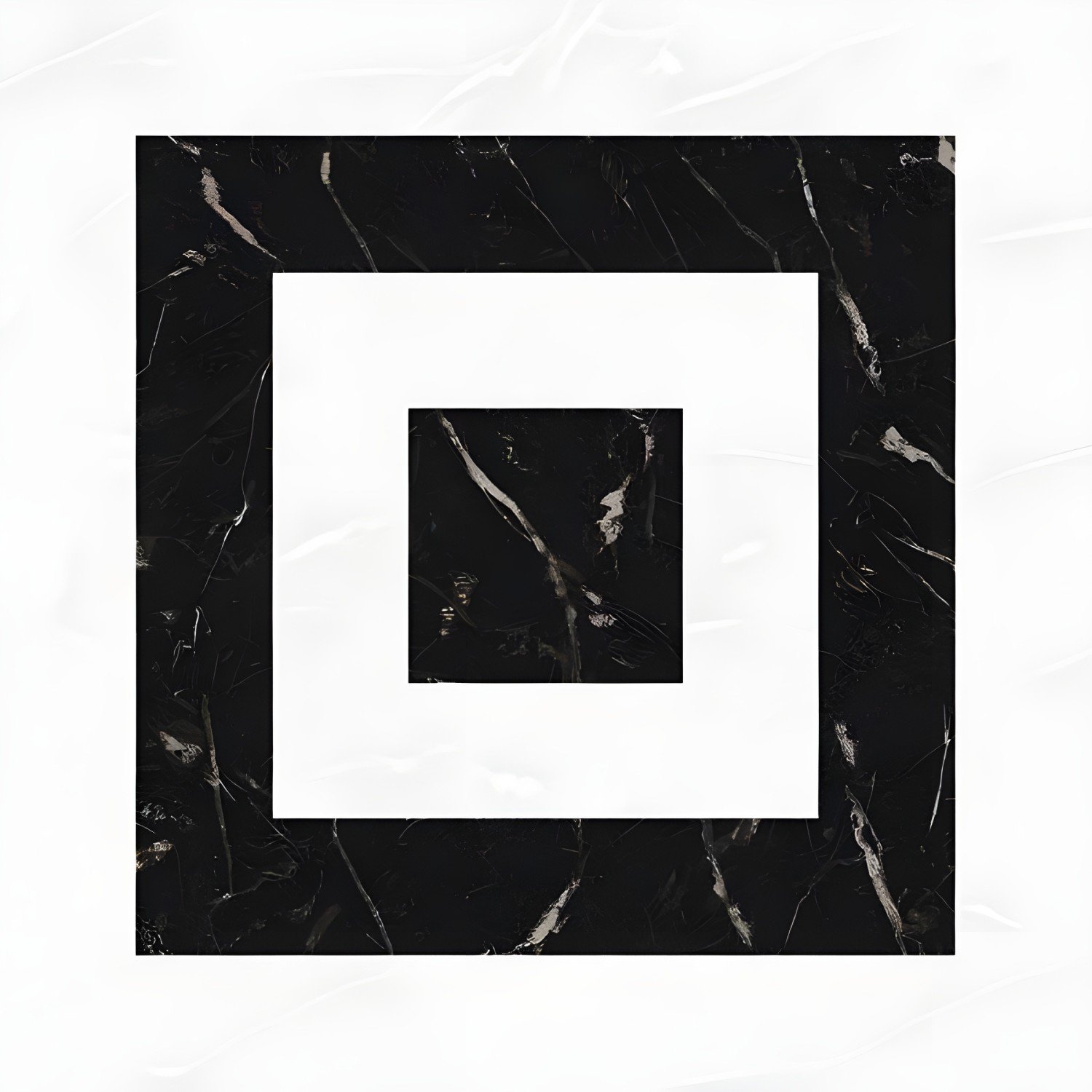 Modern Black Marble Square Frame Design