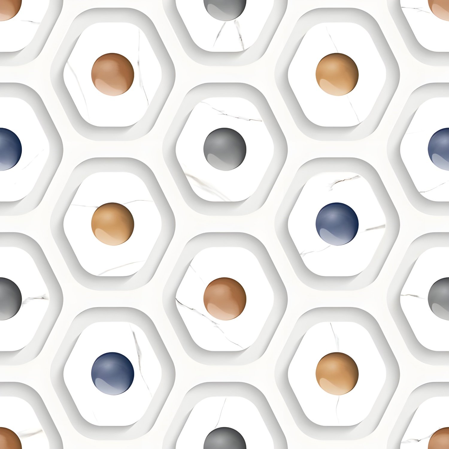 Modern Hexagon Mosaic Marble Pattern Tile