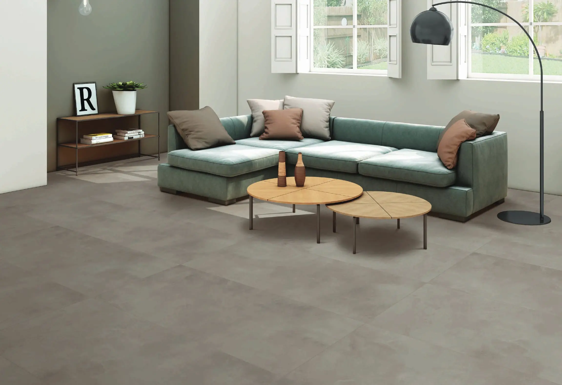 Modern Living Room With Grey Sofa and Minimalist Decor