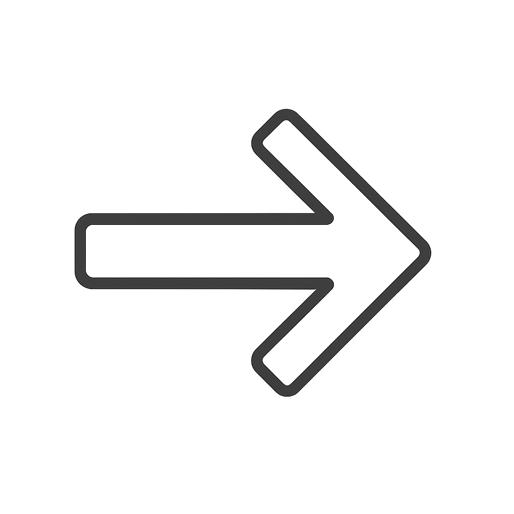 Modern Minimalist Thin Black Outline Arrow