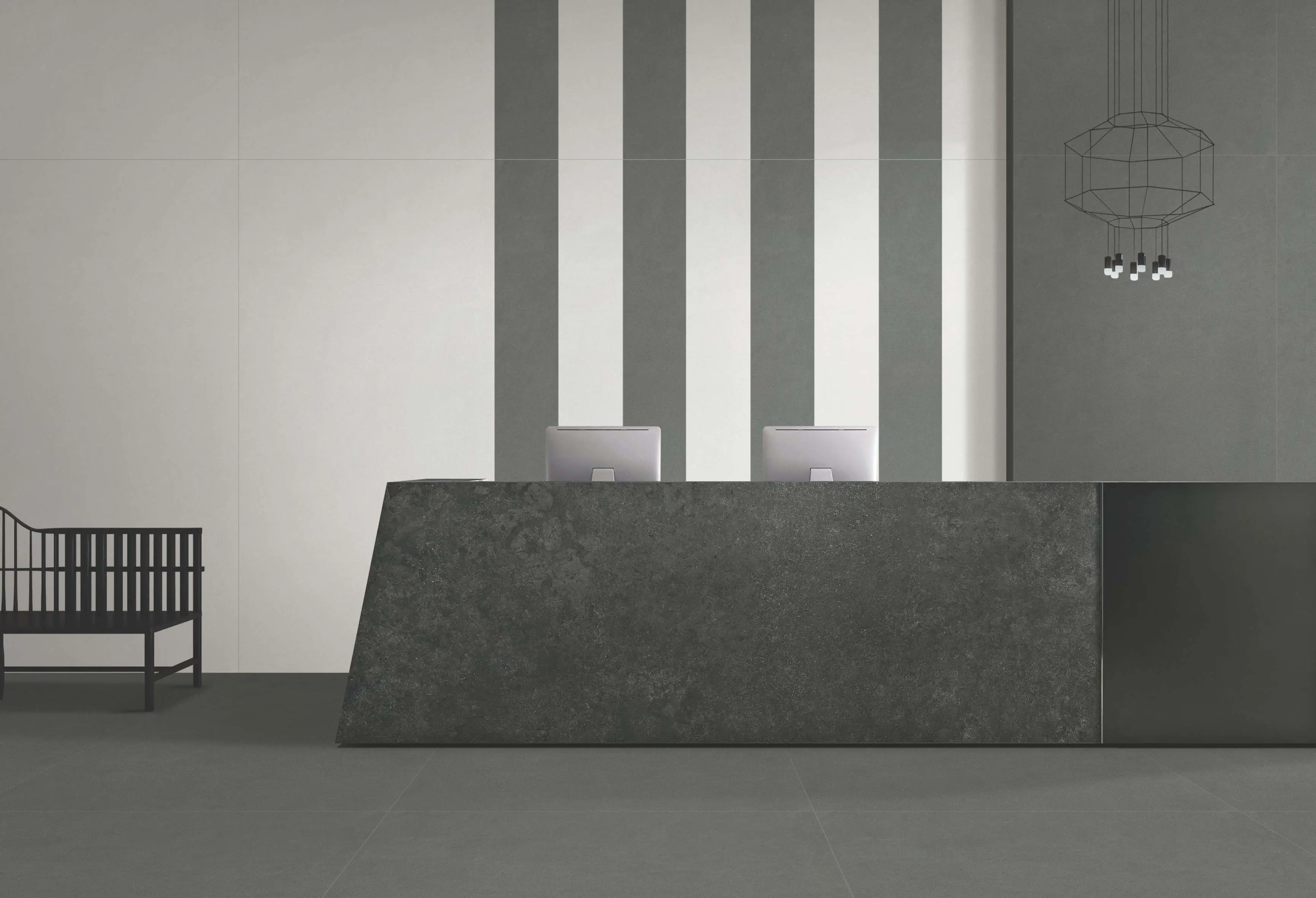 Modern Reception Area With Contemporary Design Elements and Bold Accents