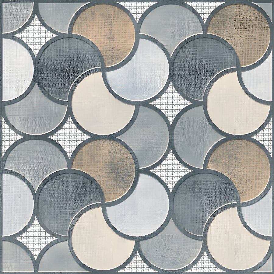 Modern Scallop Pattern Grey Parking Tile